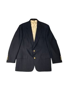 Wimbledon Racquet Club Blazer Mens 42 Navy Blue Shoulder Pads Tennis‎ Jacket